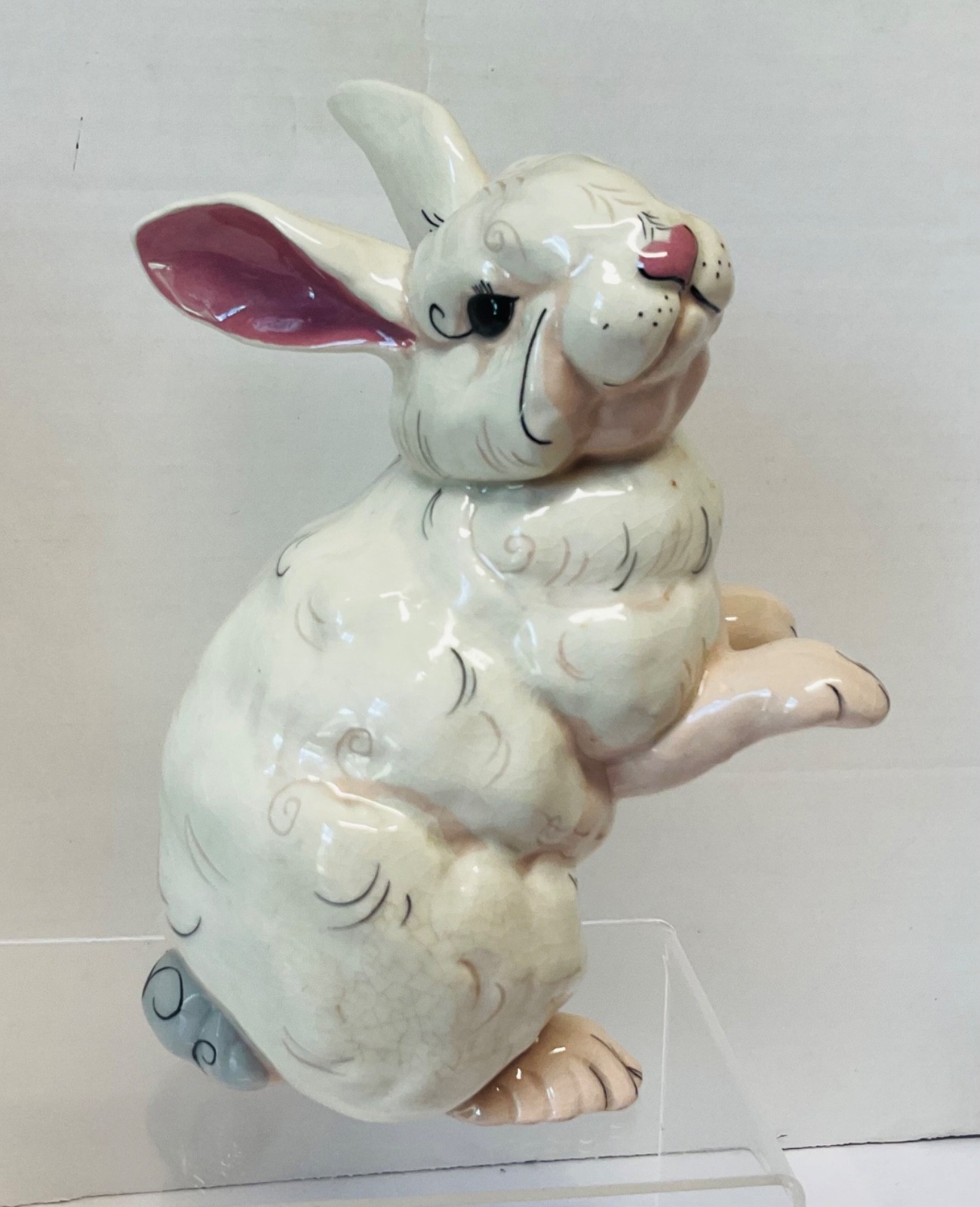 Adorable Vintage KAY FINCH California Pottery Pink & White RABBIT Figurine Adorable Vintage KAY FINCH California Pottery Pink & White RABBIT Figurine