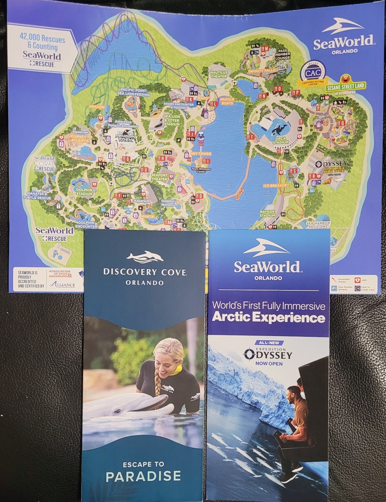 2026 Sea World Orlando Park Guide Map + Sea World and Discovery Cove Brochures 2026 Sea World Orlando Park Guide Map + Sea World and Discovery Cove Brochures