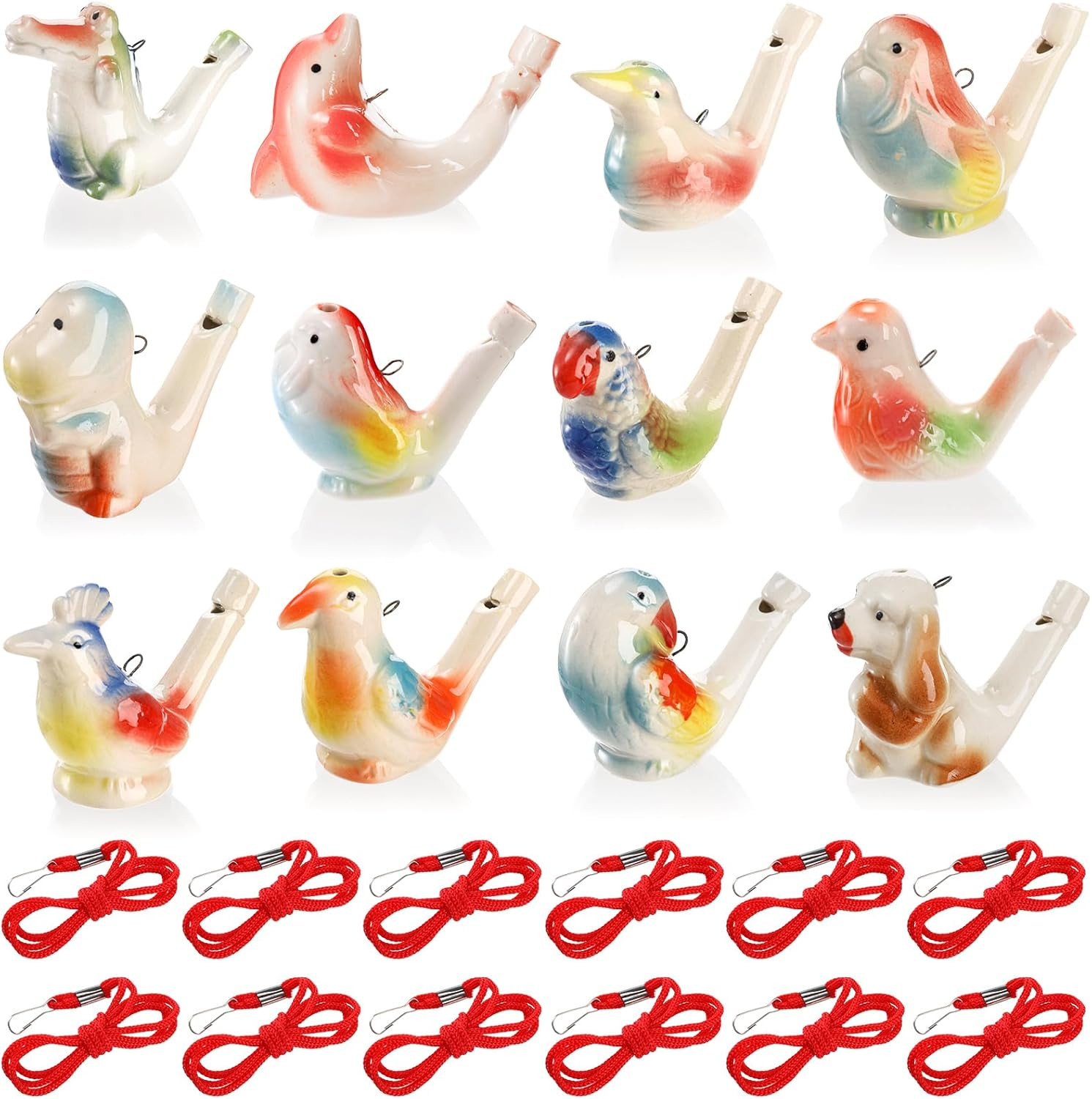 Set of 12 Ceramic Bird Whistles, Bird Water Whistles, Bird Call Whistle for Wate Set of 12 Ceramic Bird Whistles, Bird Water Whistles, Bird Call Whistle for Wate