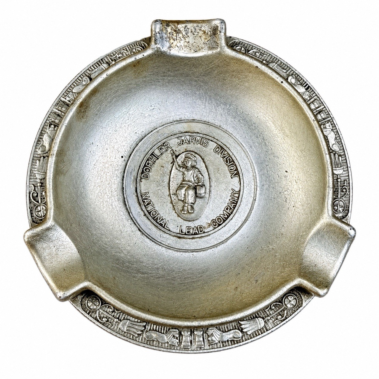 Vintage Doehler Jarvis National Lead Co Dutch Boy Advertising Metal Ashtray