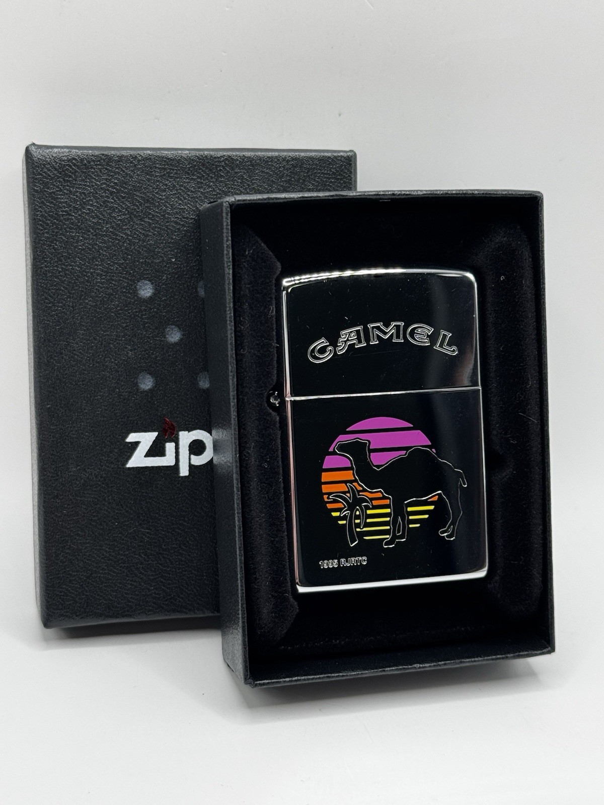 Vintage 1996 Camel Sunset High Polish Chrome Zippo Lighter NEW Vintage 1996 Camel Sunset High Polish Chrome Zippo Lighter NEW