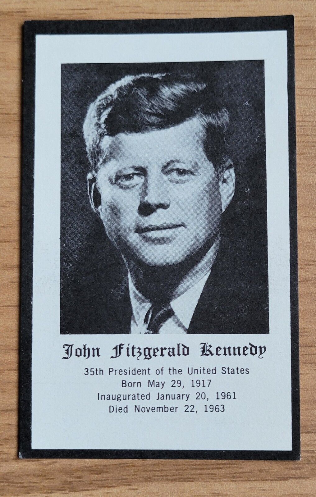 President John F Kennedy 1963 Funeral Vintage Holy Card - JFK