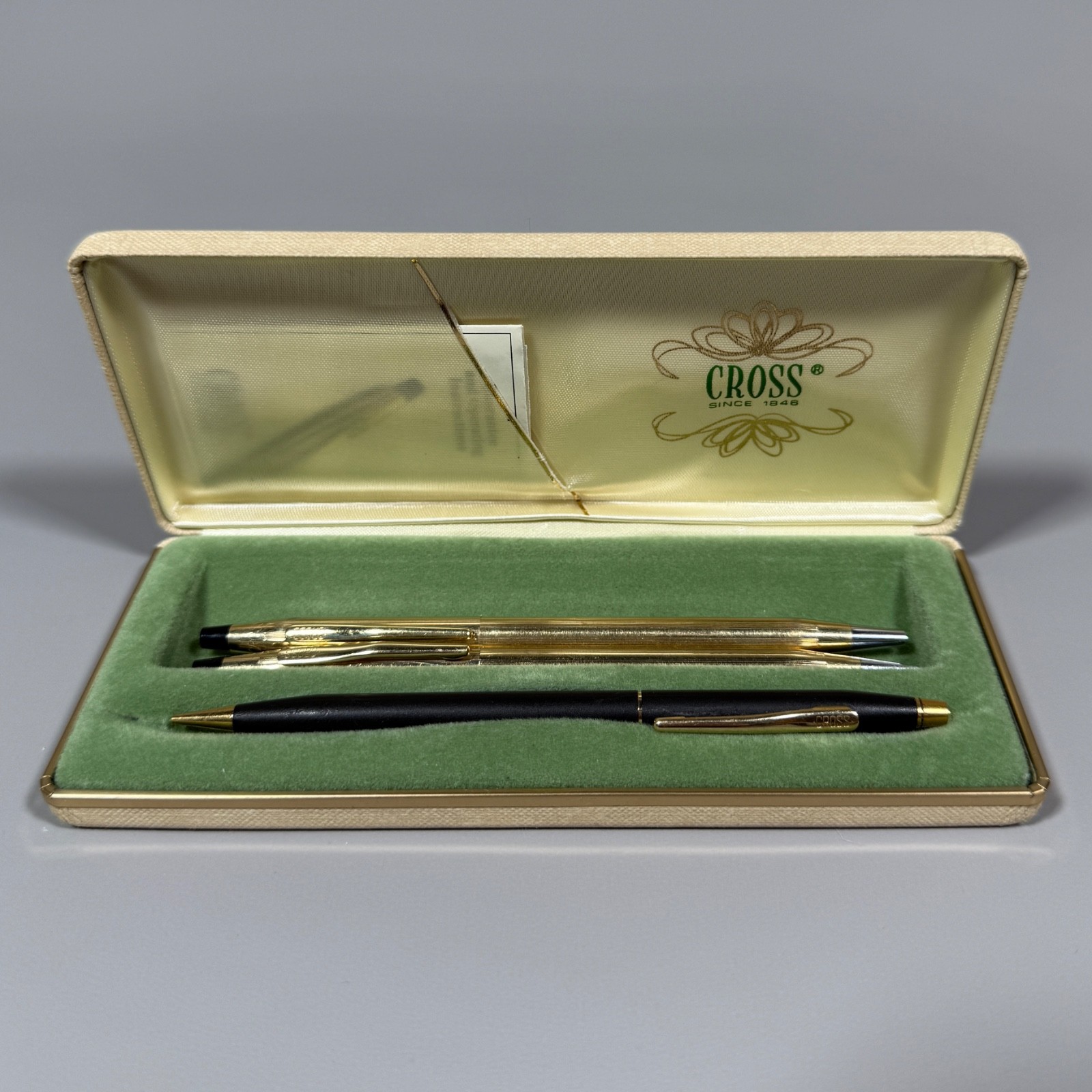 3x Vintage Cross Classic Century 10K Gold Filled Ballpoint Pen with Case
