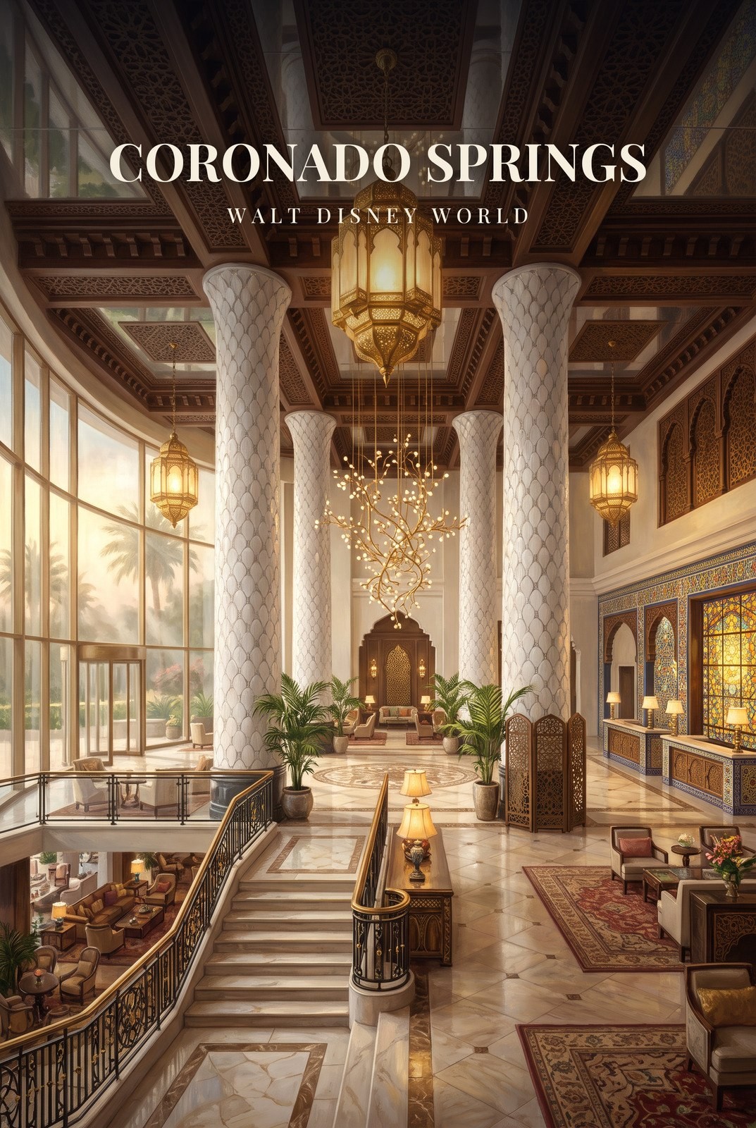 Coronado Springs Resort Gran Destino Tower Lobby Walt Disney World Resort Poster