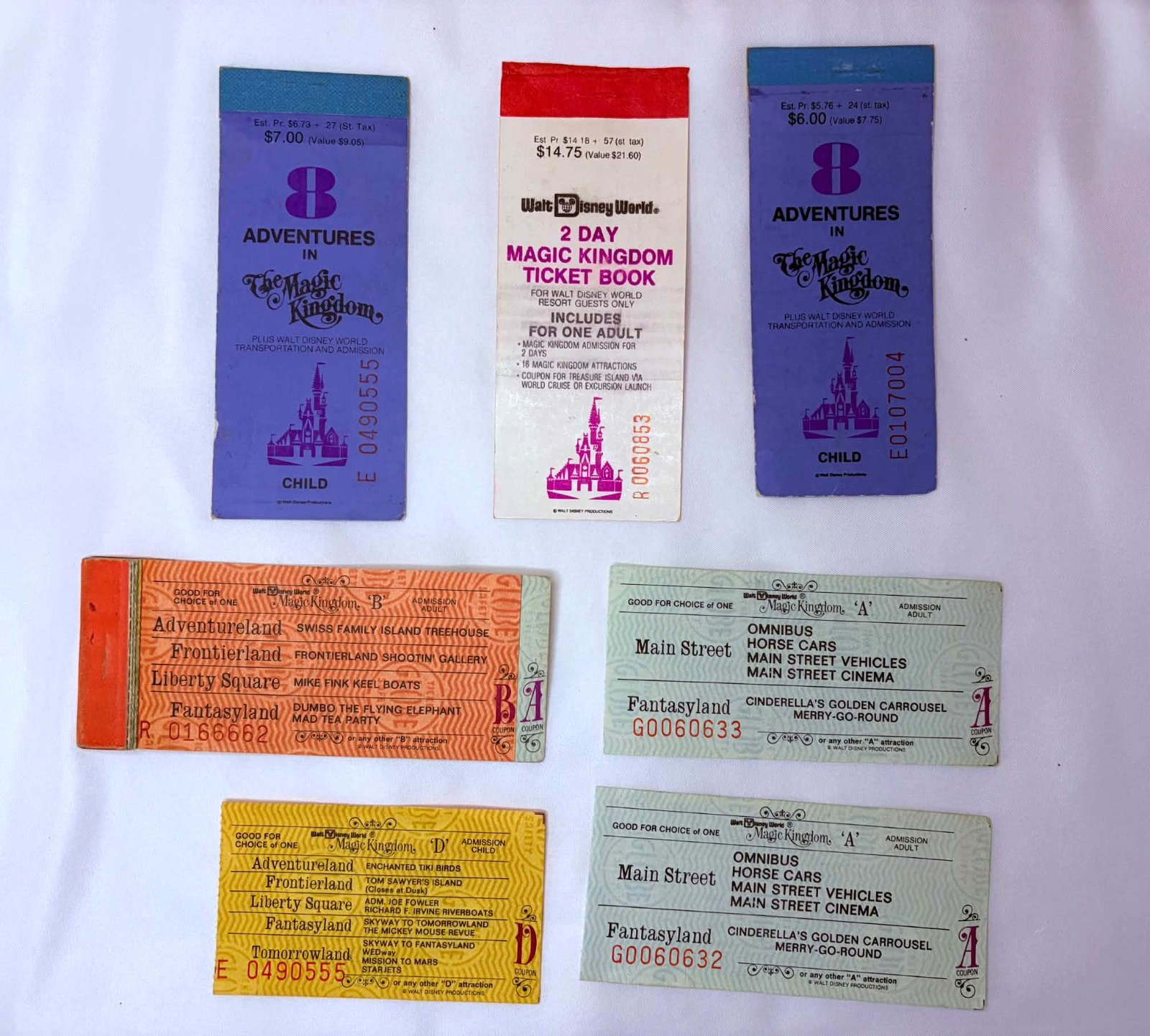 Vintage 1970s Walt Disney World Magic Kingdom Ticket Books A B D Coupons Lot Vintage 1970s Walt Disney World Magic Kingdom Ticket Books A B D Coupons Lot
