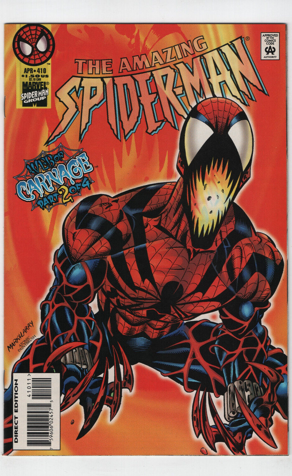 Amazing Spider-Man #410 1st Appearance App Spider Carnage 1995 Marvel Comic