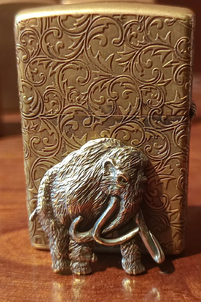 Vintage Mammoth Brass Lighter Patch DIY Handmade Collectible Emblem Vintage Mammoth Brass Lighter Patch DIY Handmade Collectible Emblem