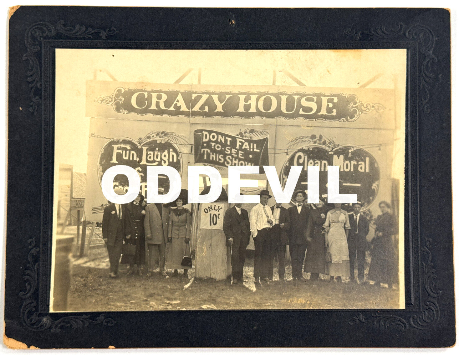 1890's CRAZY HOUSE Funhouse Carnival Circus Sideshow cabinet photo