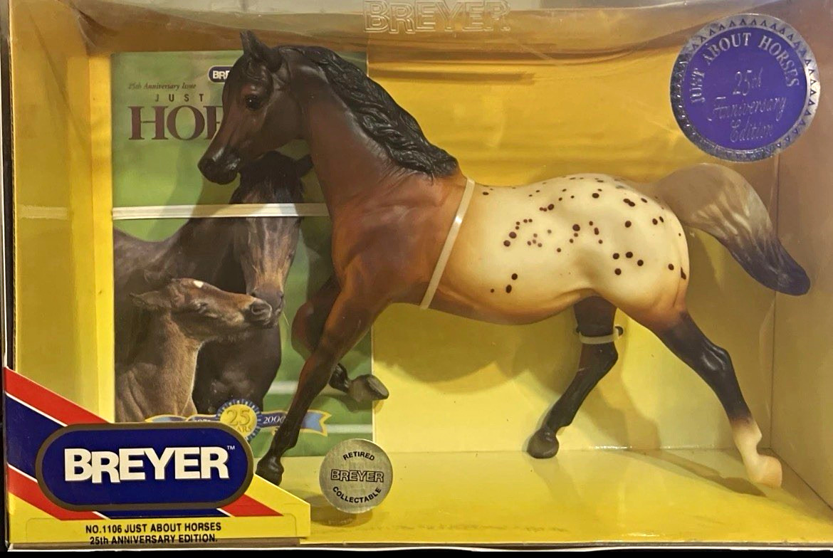 Breyer No. 1106 Just About Horses 25th Anniversary Horse Figurine Plastic, Box Breyer No. 1106 Just About Horses 25th Anniversary Horse Figurine Plastic, Box