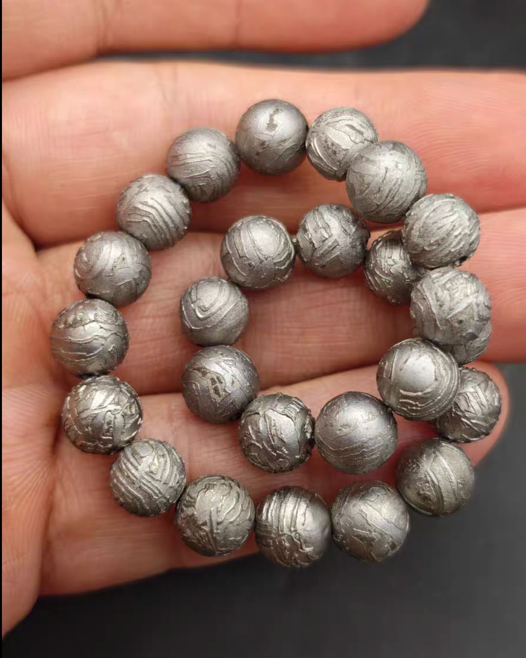 8mm Aletai Iron Meteorite Etched Perfect Bracelets Handmade Original Color Beads 8mm Aletai Iron Meteorite Etched Perfect Bracelets Handmade Original Color Beads