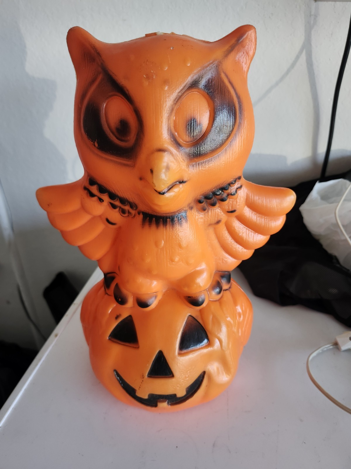 VINTAGE STAR BAND HALLOWEEN OWL ON PUMPKIN BLOWMOLD No Cord 13” **HTF** VINTAGE STAR BAND HALLOWEEN OWL ON PUMPKIN BLOWMOLD No Cord 13” **HTF**