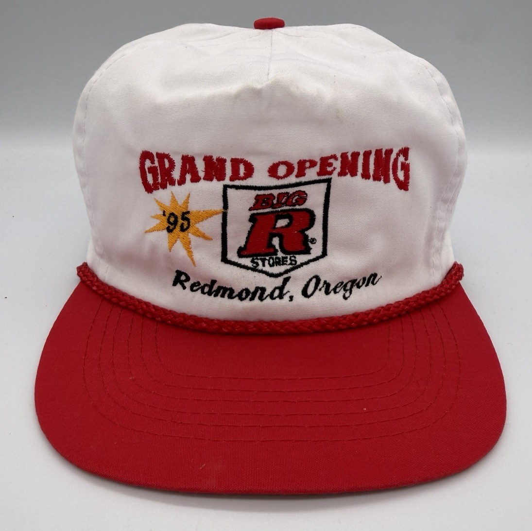 Vintage Big R Stores 1995 Grand Opening Redmond Oregon Rope Trucker Hat Vintage Big R Stores 1995 Grand Opening Redmond Oregon Rope Trucker Hat