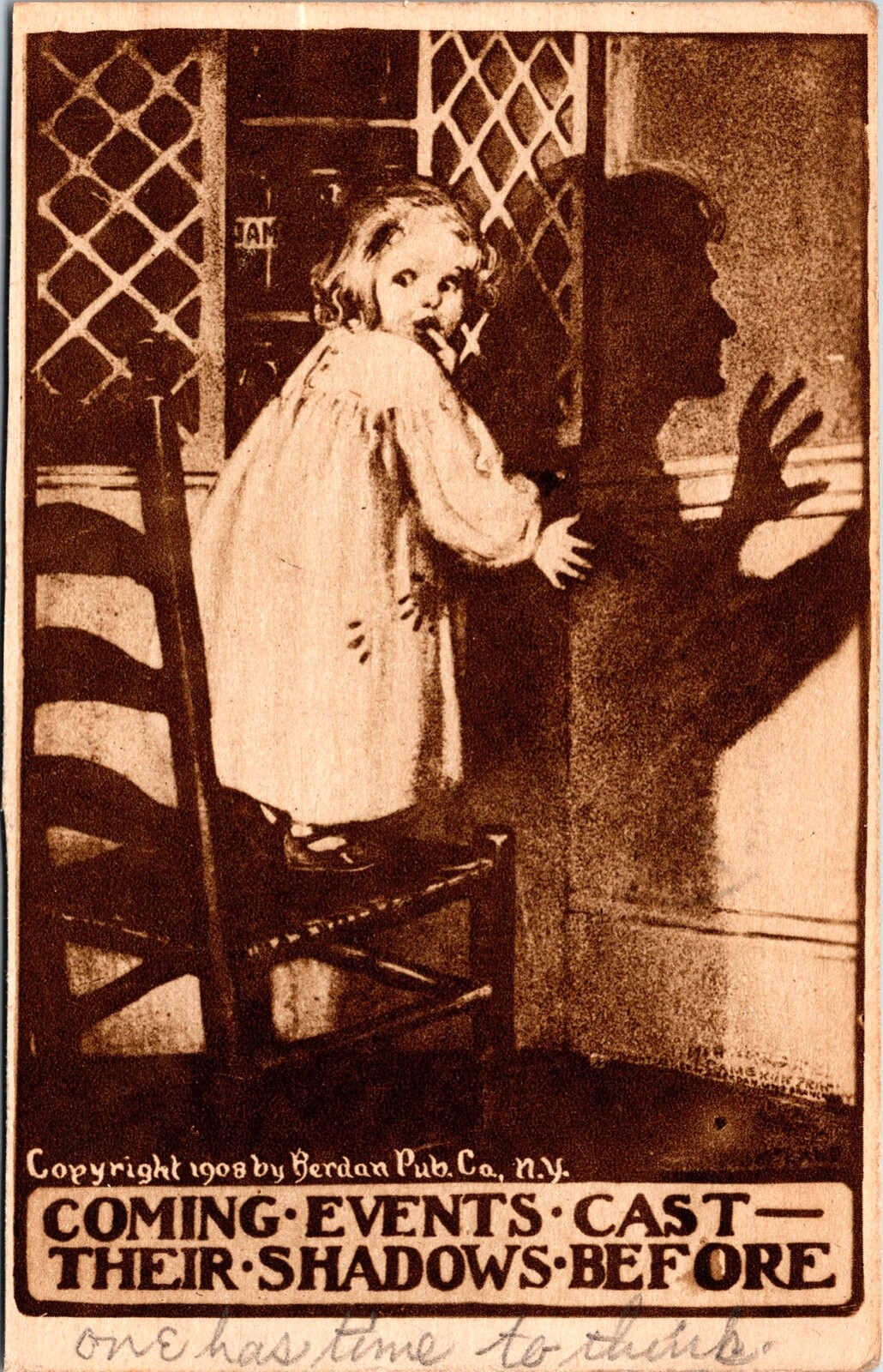 Vintage 1908 Scared Small Child & Witch Antique Sepia Halloween Postcard (RARE) Vintage 1908 Scared Small Child & Witch Antique Sepia Halloween Postcard (RARE)