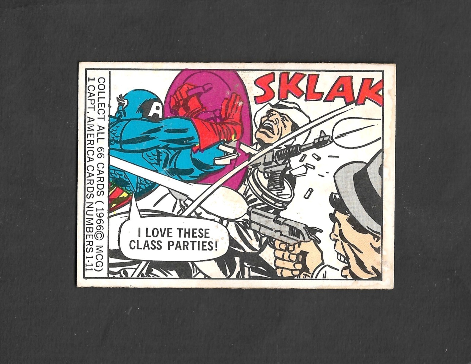 1966 Donruss Marvel Super Heroes CAPTAIN AMERICA ROOKIE CARD #1