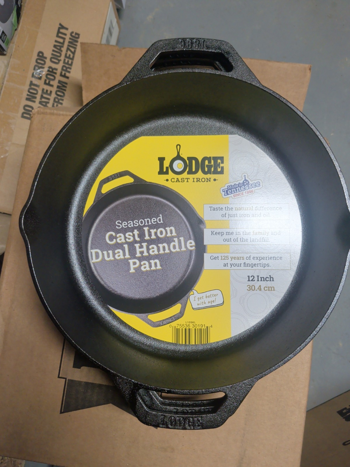 Lodge 12" Seasoned Cast Iron Dual Handle Pan 