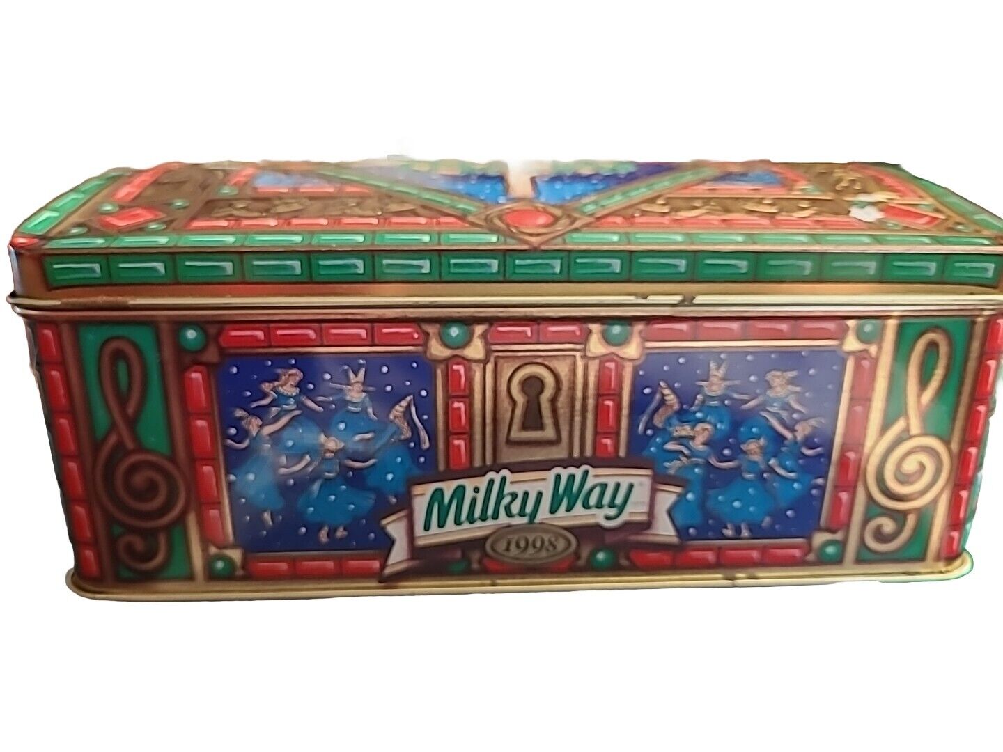 Vintage 1998 Milky Way Holiday Tin Twelve Days of Christmas Limited Edition 8x5