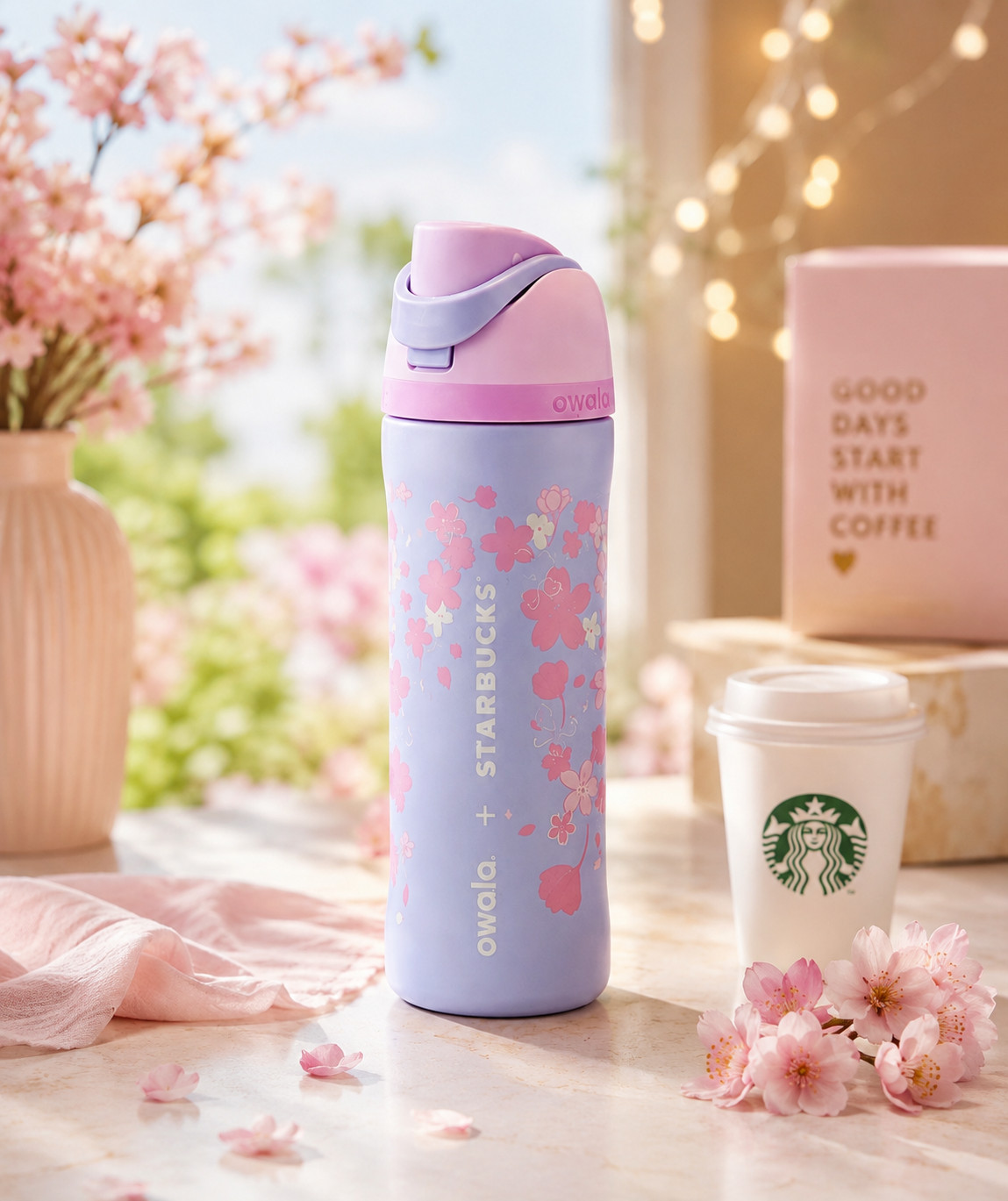 New Starbucks X Owala 2026 Sakura Limited Insulated Water Bottle 24oz Straw Cup New Starbucks X Owala 2026 Sakura Limited Insulated Water Bottle 24oz Straw Cup