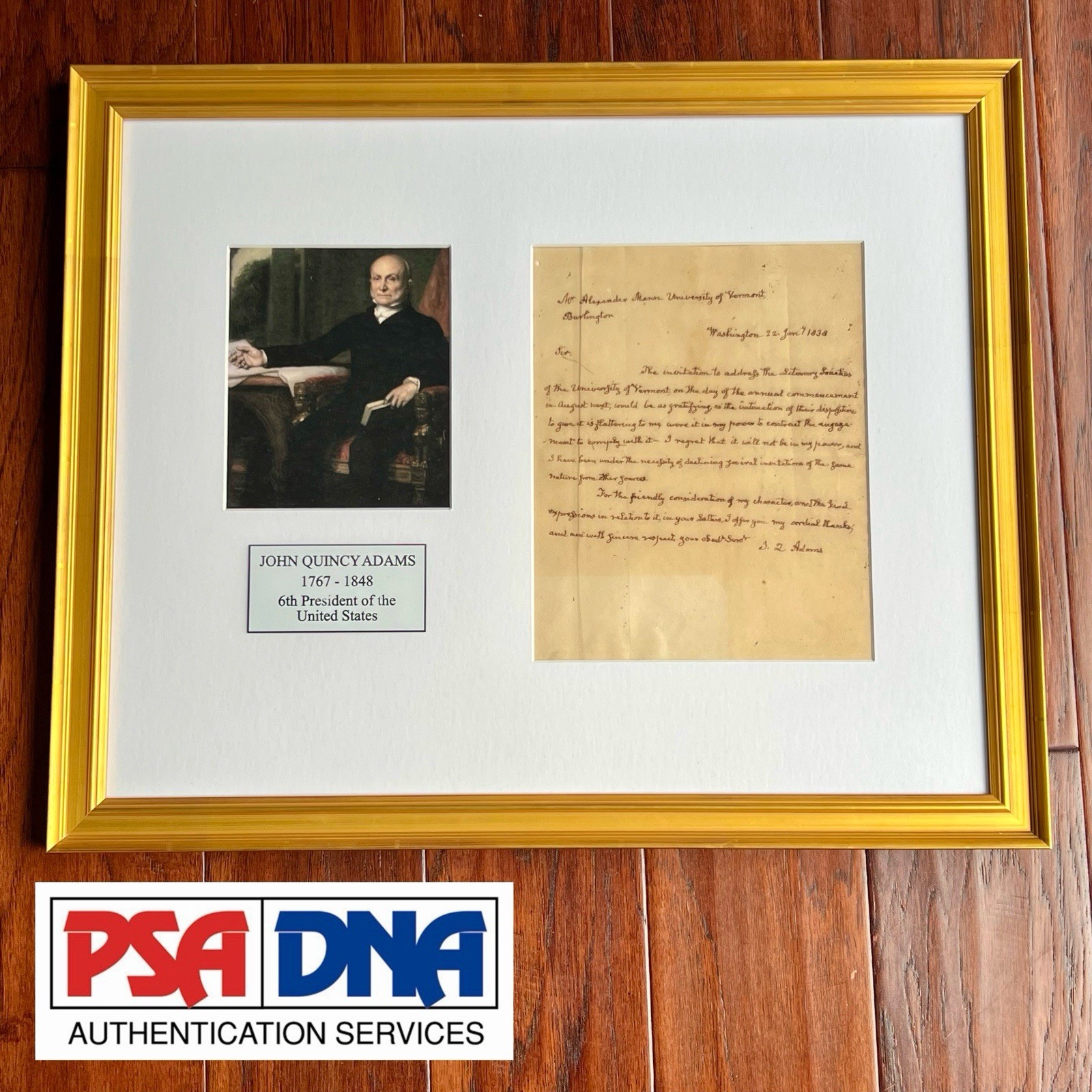 JOHN QUINCY ADAMS Handwritten Autograph Letter Signed During Slavery Debates PSA JOHN QUINCY ADAMS Handwritten Autograph Letter Signed During Slavery Debates PSA