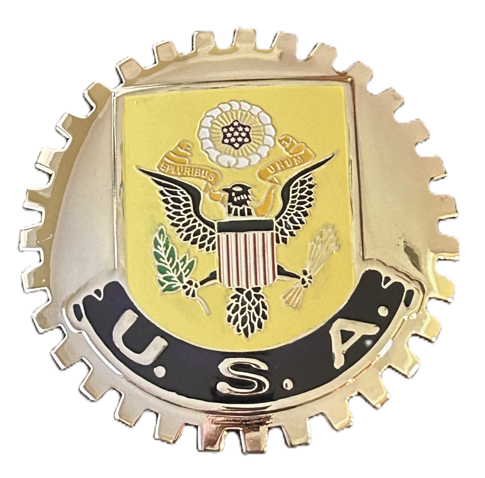 UNITED STATES AMERICAN EAGLE CAR GRILLE BADGE EMBLEM USA UNITED STATES AMERICAN EAGLE CAR GRILLE BADGE EMBLEM USA