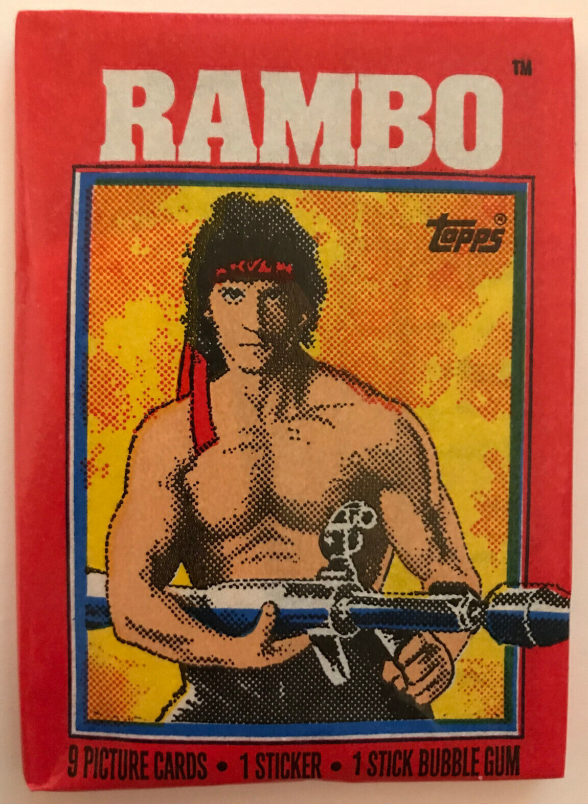 1985 Topps Rambo First Blood Part 2 Cards, 1 Sealed Wax PACK From Box, 9 Cards 1985 Topps Rambo First Blood Part 2 Cards, 1 Sealed Wax PACK From Box, 9 Cards