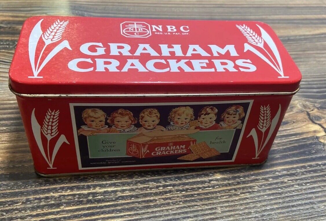 Vintage NBC Graham Crackers Tin With Lid Collectible