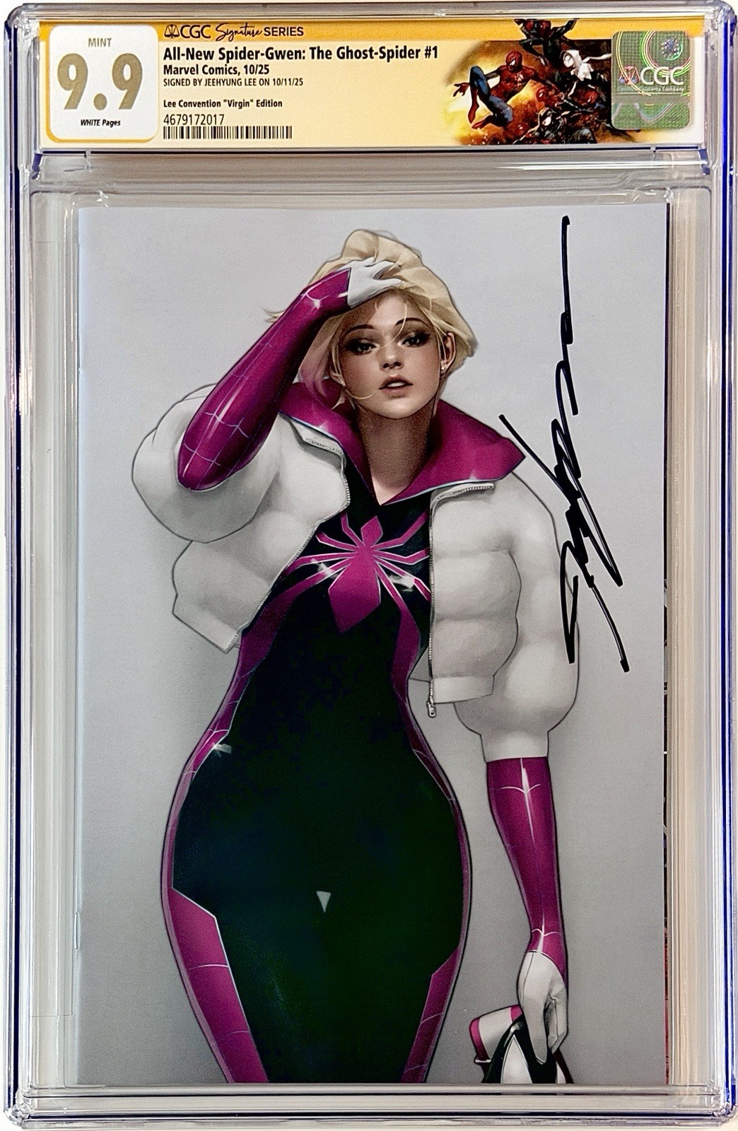 All-New Spider-Gwen Ghost-Spider #1 - CGC SS 9.9 Mint Virgin Signed Jeehyung Lee