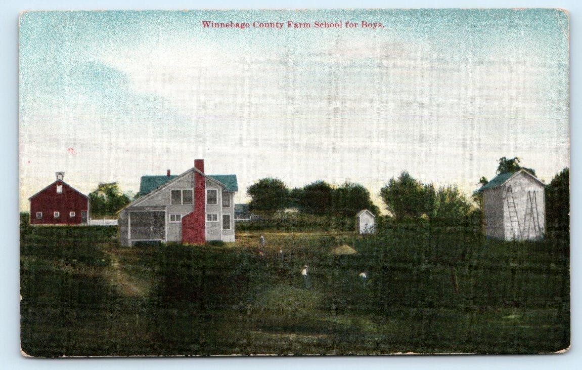 WINNEBAGO COUNTY FARM SCHOOL for BOYS, Harrison Township IL ~ c1910 Postcard WINNEBAGO COUNTY FARM SCHOOL for BOYS, Harrison Township IL ~ c1910 Postcard