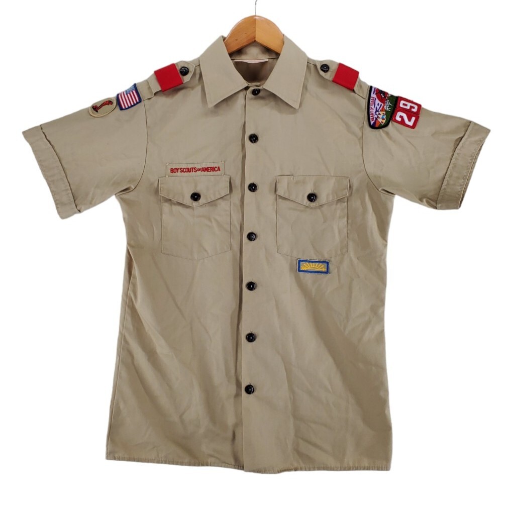Vintage Boy Scout America Uniform Shirt Mens S 14 14.5 Patches Authentic USA Vintage Boy Scout America Uniform Shirt Mens S 14 14.5 Patches Authentic USA