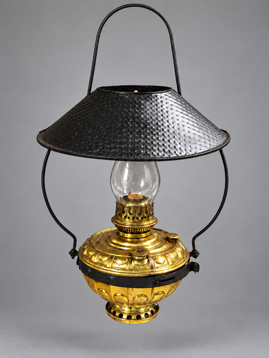 Antique Bradley & Hubbard B&H Brass Hanging Library Oil Lamp Electrified Antique Bradley & Hubbard B&H Brass Hanging Library Oil Lamp Electrified
