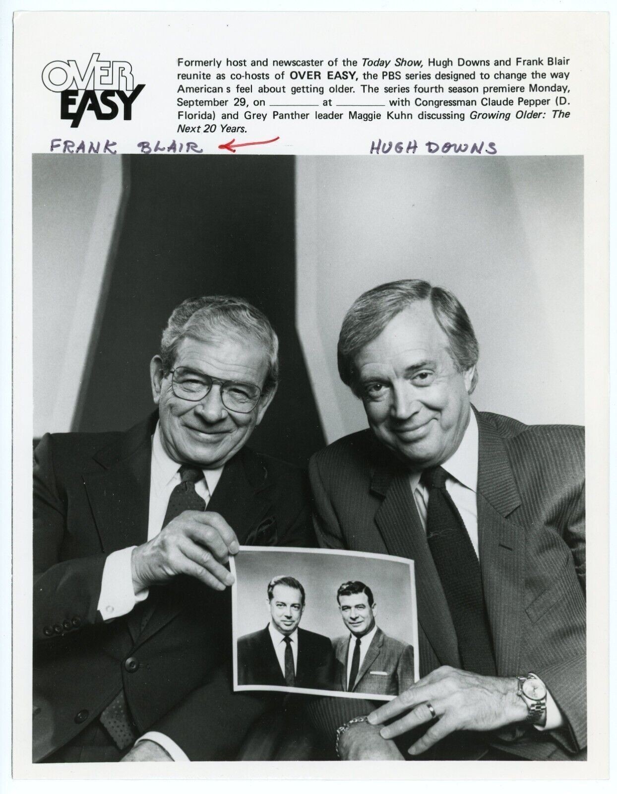 Vintage Hugh Downs Frank Blair Over Easy Newscaster Glossy Press Photo TSPP-5 Vintage Hugh Downs Frank Blair Over Easy Newscaster Glossy Press Photo TSPP-5