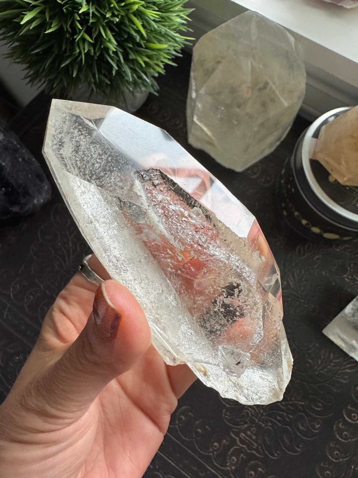Smoky Lemurian Inclusion Starbrary Quartz Crystal Point Seed Crystal Brazil A7 Smoky Lemurian Inclusion Starbrary Quartz Crystal Point Seed Crystal Brazil A7