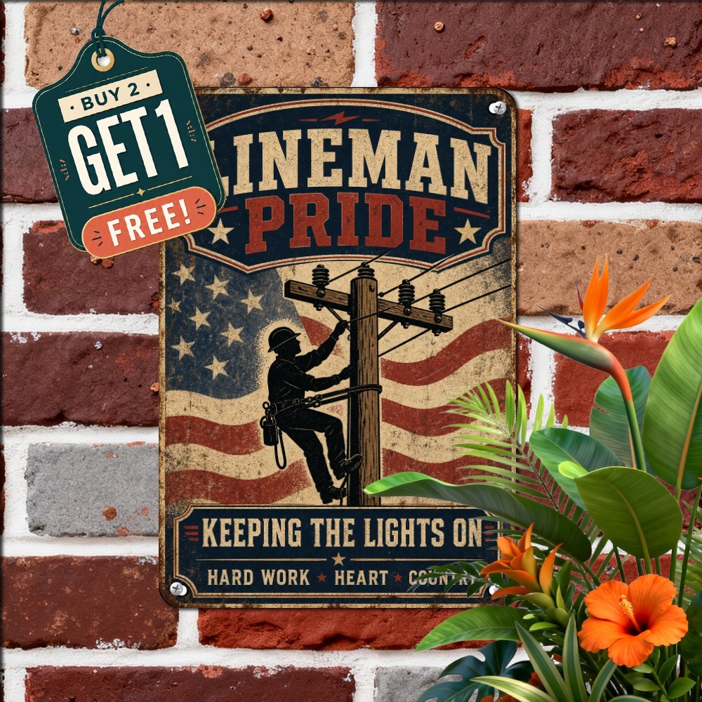 Telegraph Lineman Electric Utility Sign Vintage Industrial Metal Plaque Telegraph Lineman Electric Utility Sign Vintage Industrial Metal Plaque