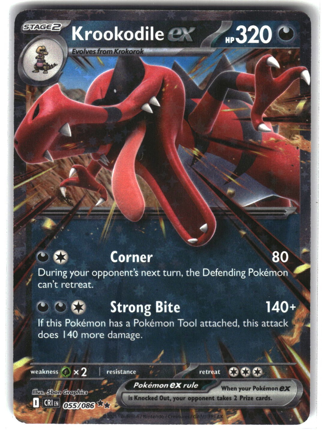 Krookodile ex Holofoil [CRI - 055/086]NM