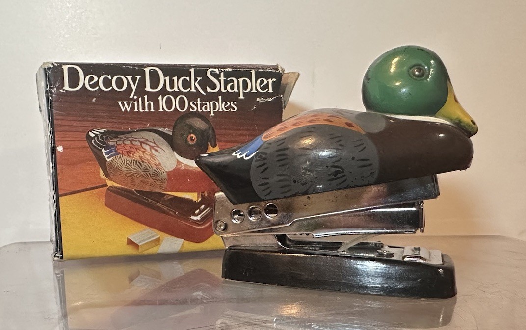 Vintage 1983 Mini Mallard Duck Decoy Stapler Miniature Vintage 1983 Mini Mallard Duck Decoy Stapler Miniature