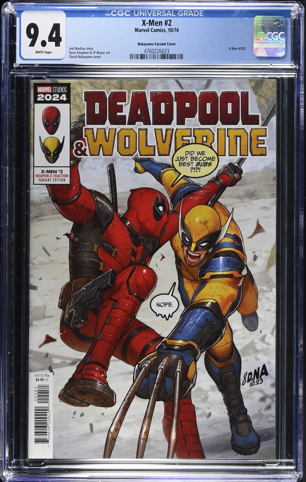 X-MEN #2G CGC 9.4🥇1st APP OF BEN LIU🥇DAVID NAKAYAMA DEADPOOL WOLVERINE VARIANT X-MEN #2G CGC 9.4🥇1st APP OF BEN LIU🥇DAVID NAKAYAMA DEADPOOL WOLVERINE VARIANT