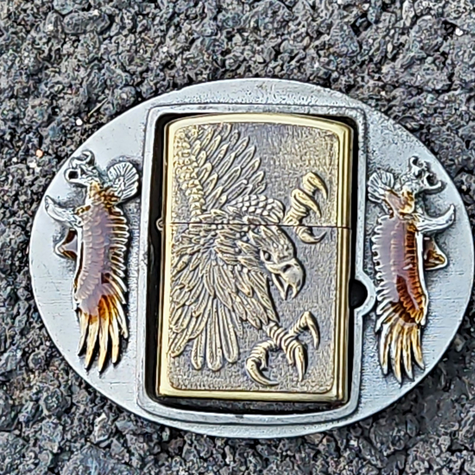 Vintage**Official**Zippo Belt Buckle & Eagle Embossed Lighter*NEW** Vintage**Official**Zippo Belt Buckle & Eagle Embossed Lighter*NEW**