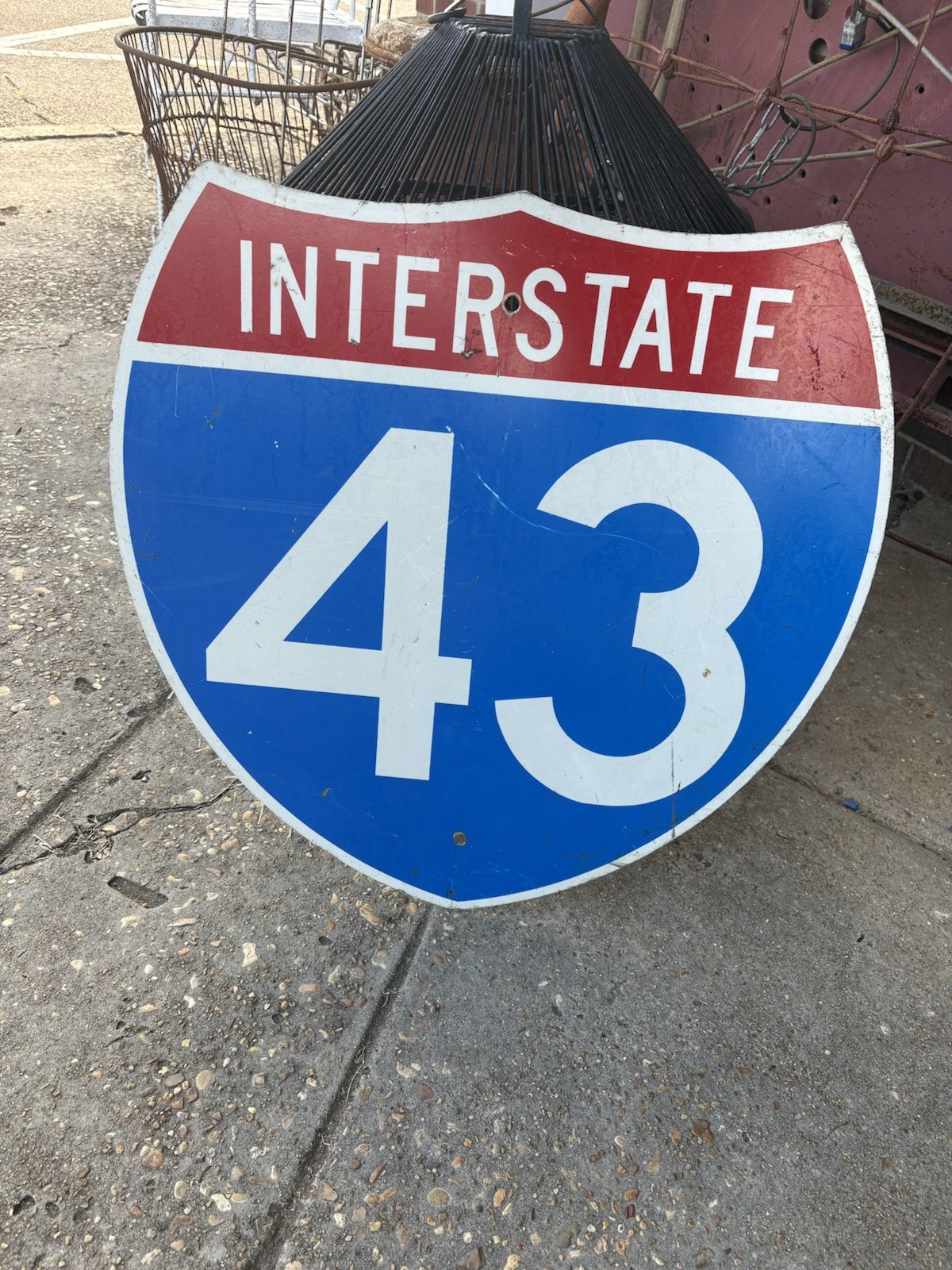 Vintage Original Retired Interstate Shield Road Sign I-43 Wisconsin Vintage Original Retired Interstate Shield Road Sign I-43 Wisconsin
