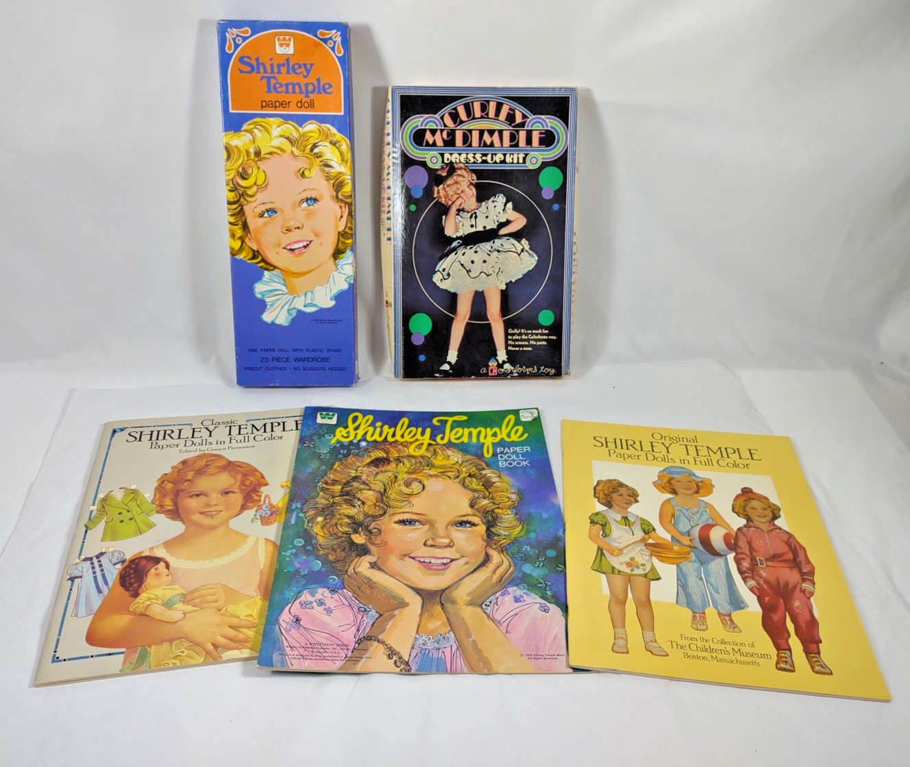 Vintage Shirley Temple Five Paper Dolls Original UNCUT 1976-1986 Vintage Shirley Temple Five Paper Dolls Original UNCUT 1976-1986