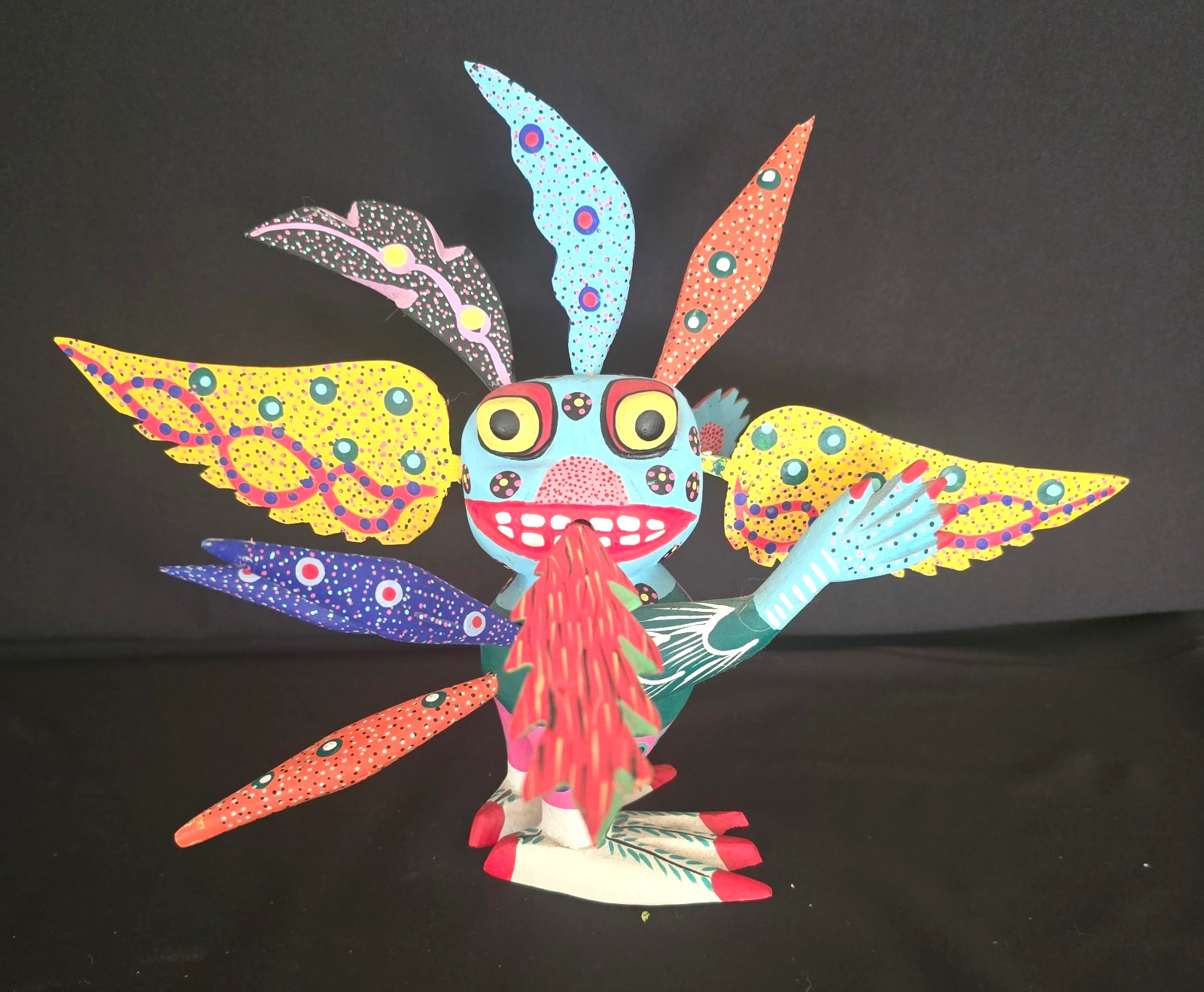 Signed Luis Sosa Calvo Oaxacan Alebrije 11-Pc Winged Mexican Folk Art Signed Luis Sosa Calvo Oaxacan Alebrije 11-Pc Winged Mexican Folk Art