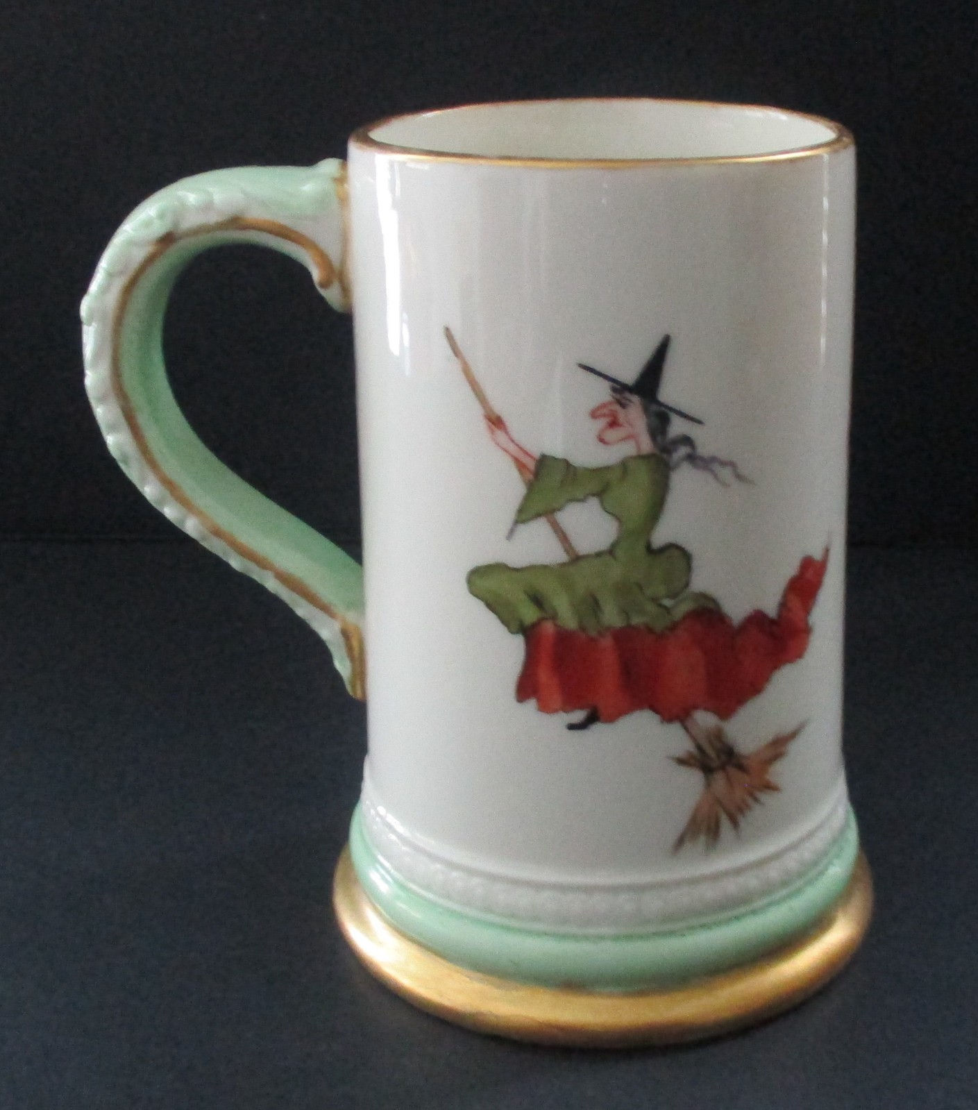 Late 19th Early 20th Century Souvenir C.A.C. Belleek Stein Salem Massachusetts