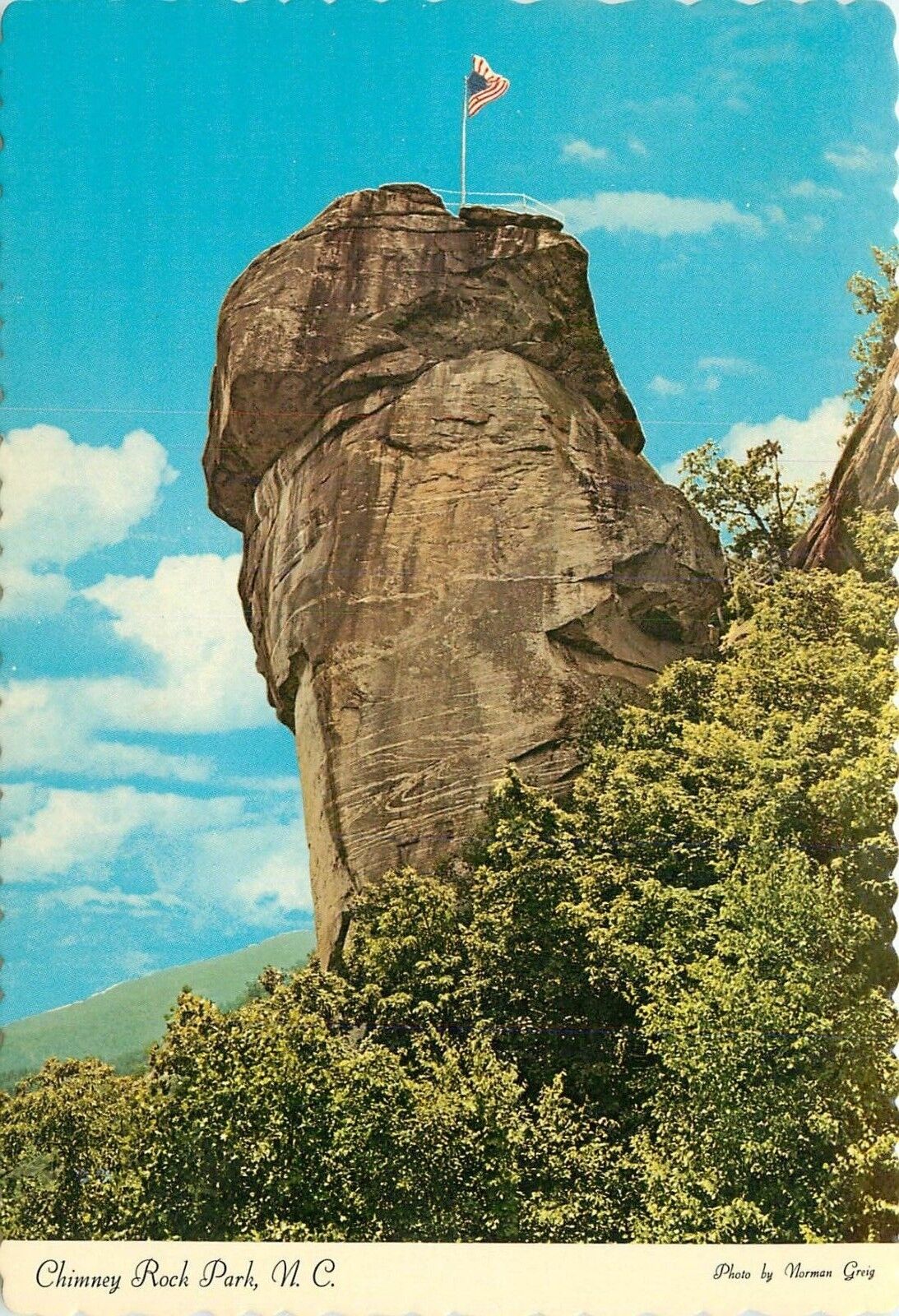 Chimney Rock Park NC North Carolina Hickory Nut Gorge Postcard