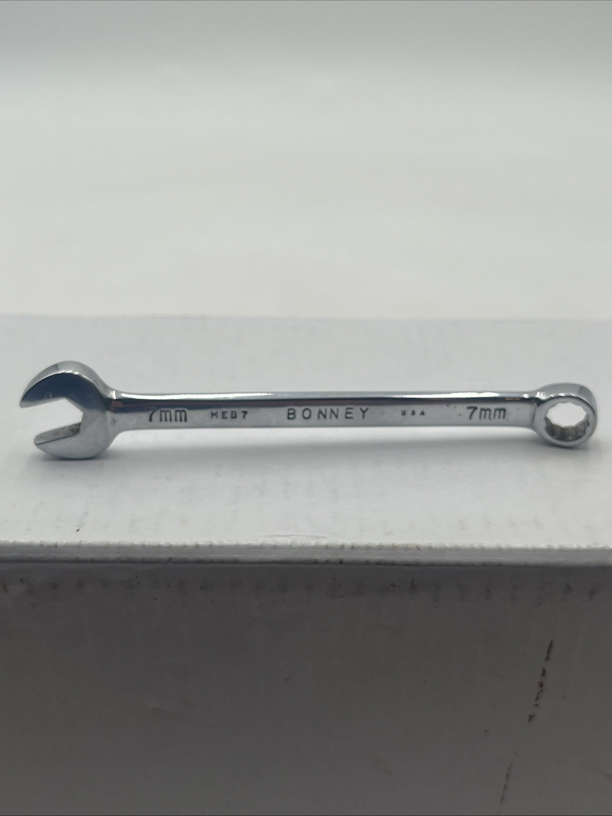Vintage Bonney 7mm Combination Wrench MEB7 USA 12 Point Vintage Bonney 7mm Combination Wrench MEB7 USA 12 Point