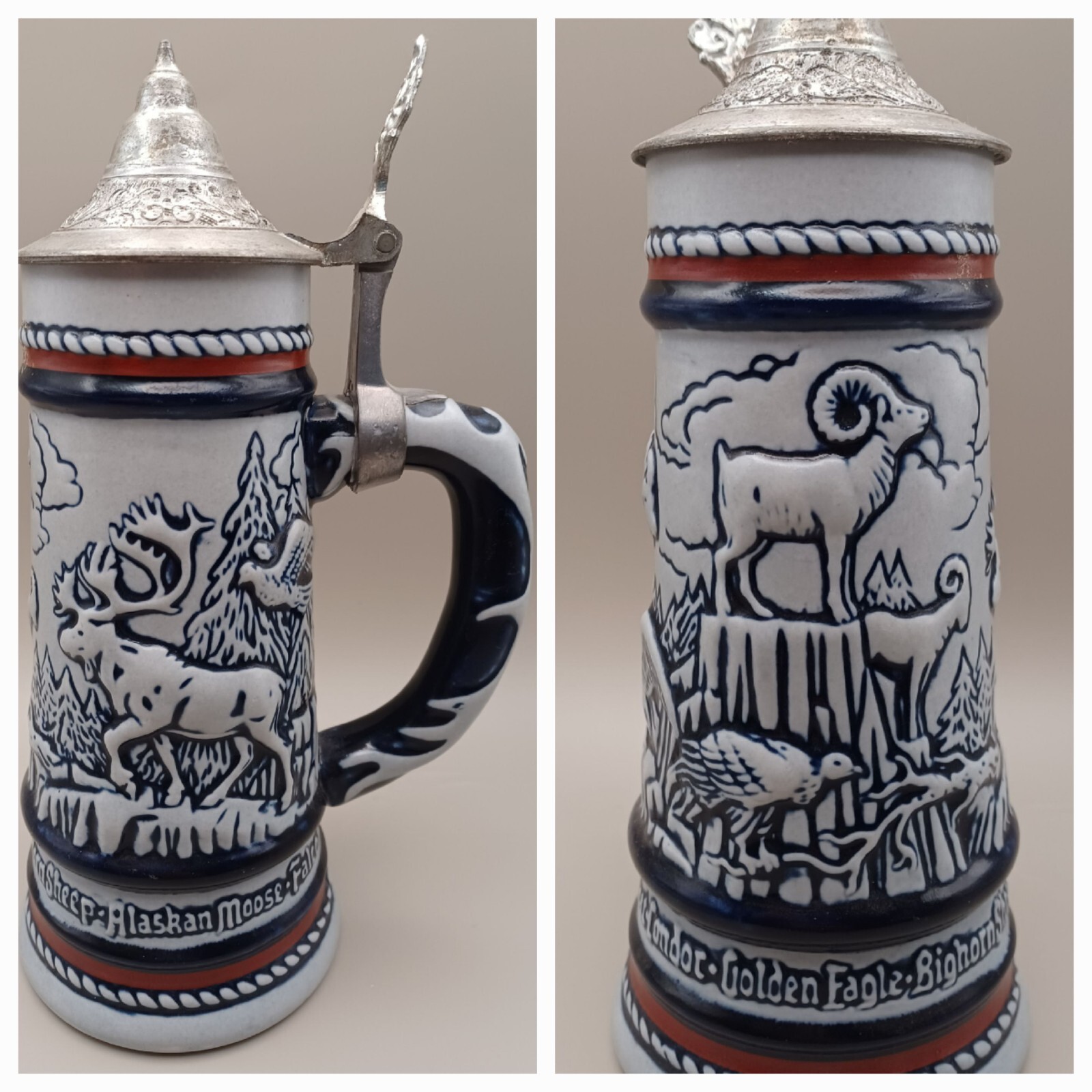 Vintage 1976 Avon Rocky Mountain Alaskan Moose Lidded Beer Stein Mug Brazil Vintage 1976 Avon Rocky Mountain Alaskan Moose Lidded Beer Stein Mug Brazil
