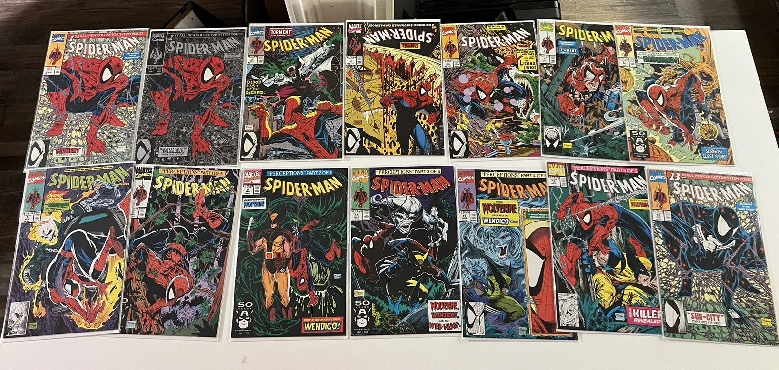 Spider-Man : #1-13 McFarlane 1990 run- #1 Silver + Reg. Marvel Comics Lot of 14 Spider-Man : #1-13 McFarlane 1990 run- #1 Silver + Reg. Marvel Comics Lot of 14