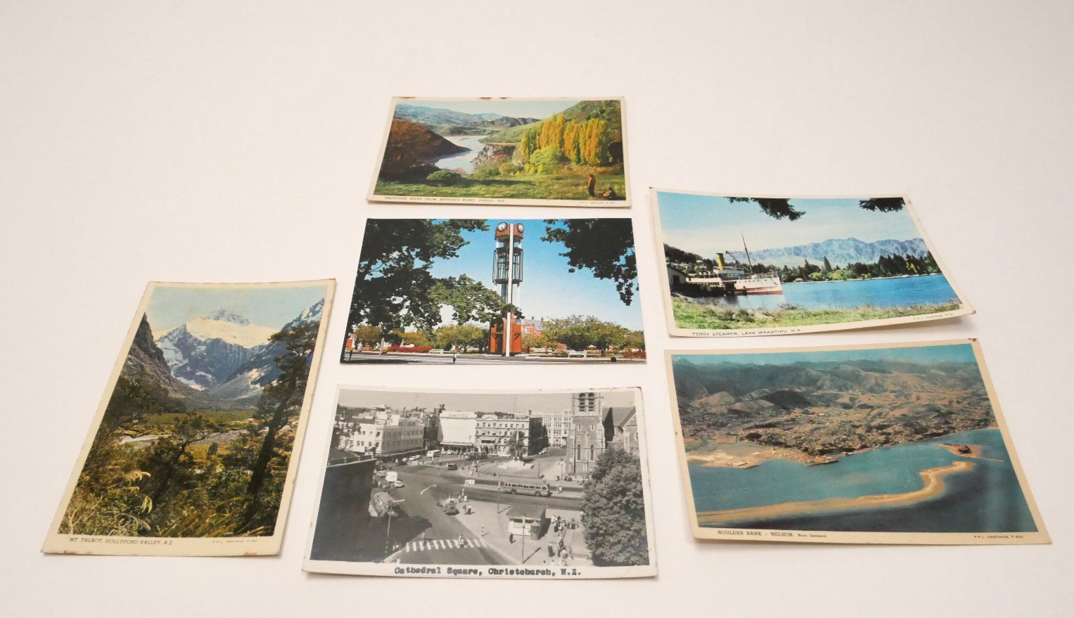 Lot of 6 Vintage New Zealand Postcards 1950s/60s - Christchurch, Lake Wakatipu,