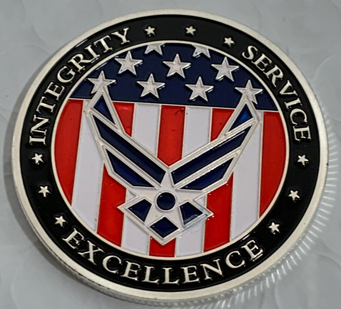 * USAF U.S. Air Force Veteran Commemorative Red White & Blue Challenge Coin. * USAF U.S. Air Force Veteran Commemorative Red White & Blue Challenge Coin.