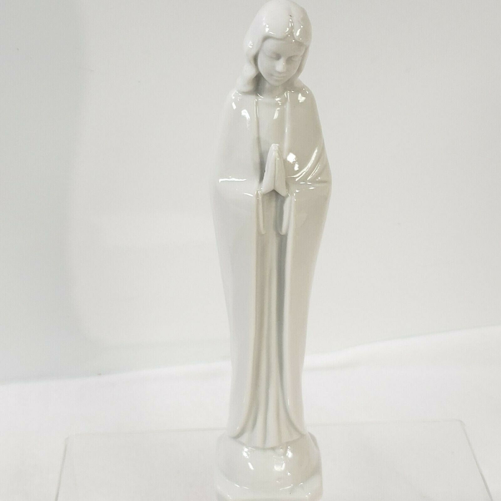 Madonna Porcelain ceramic virgin Mary Figurine Standing White 9.5in high