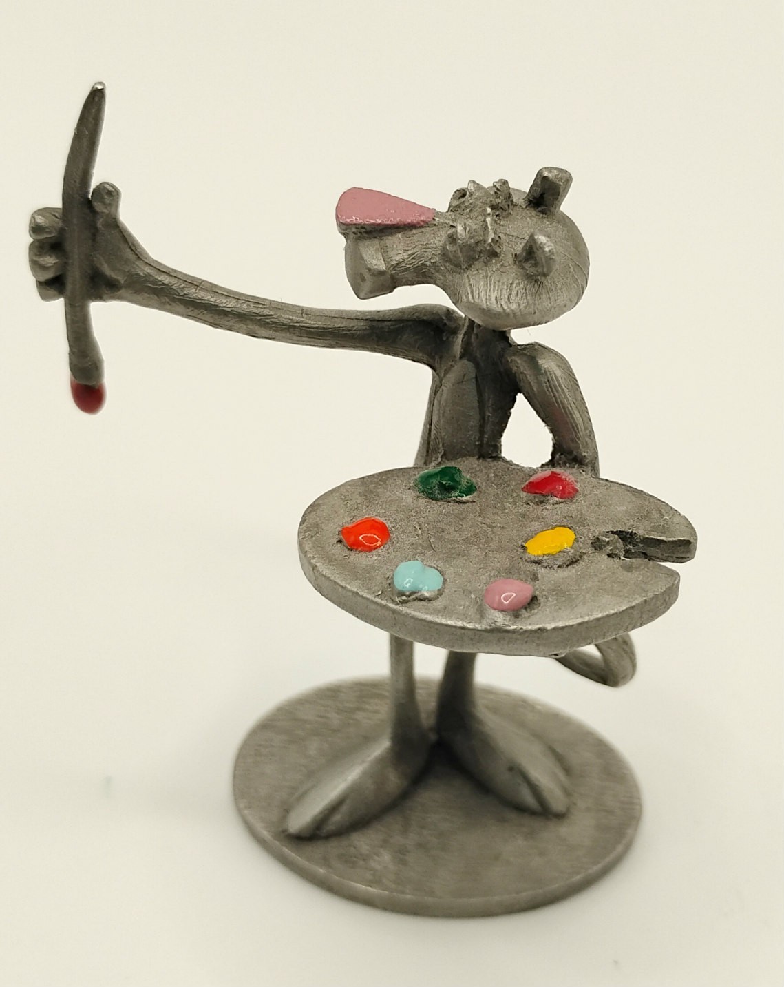 VNTG  Spoontiques Pewter Pink Panther Artist Painter Figurine
