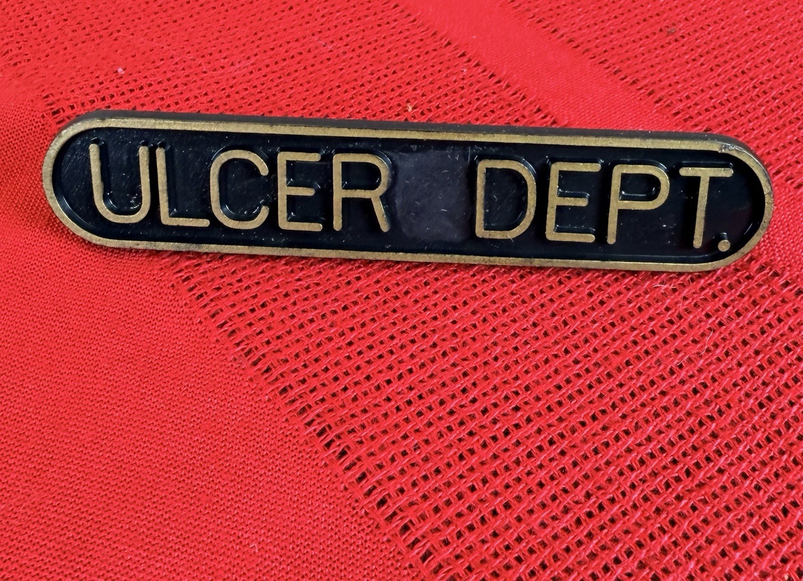 Vtg 1950s Ulcer Dept Advertising Desk Nameplate Sign Paul Kennedy Minneapolis MN Vtg 1950s Ulcer Dept Advertising Desk Nameplate Sign Paul Kennedy Minneapolis MN