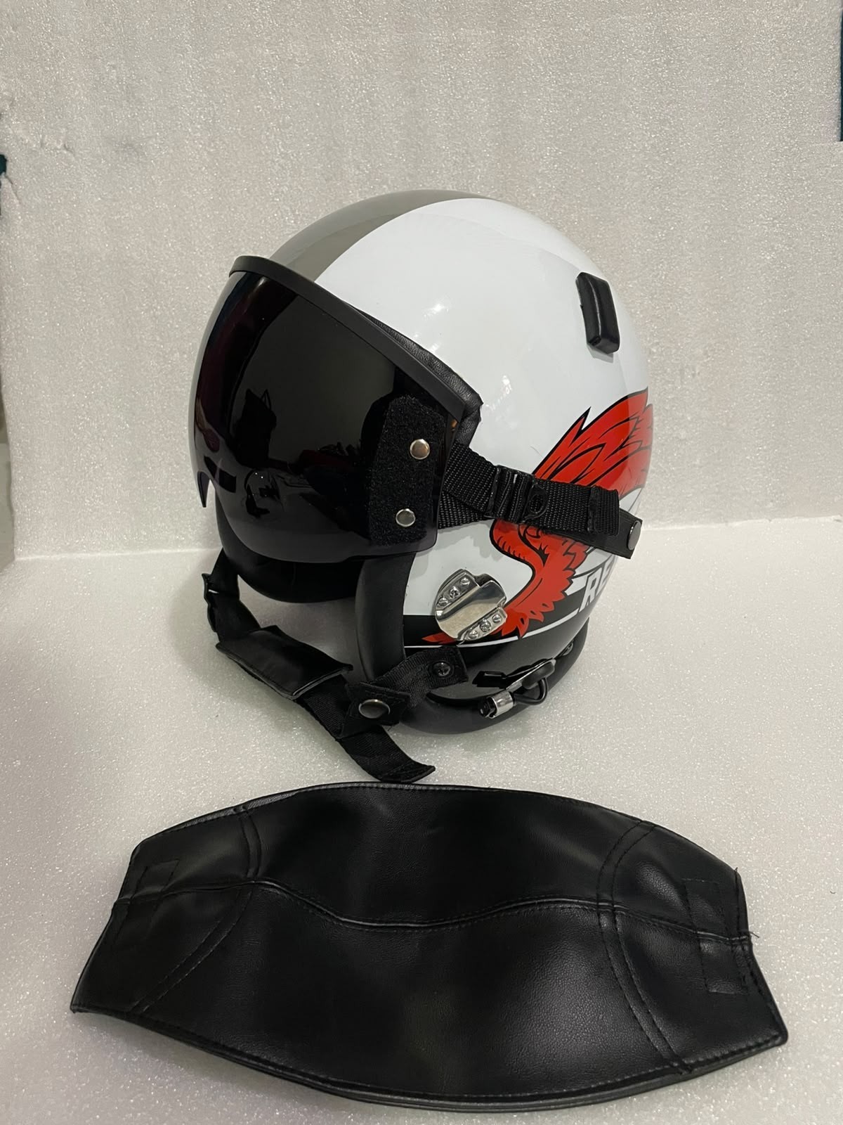 HGU-55 CUSTOM REX PILOT HELMET W/LEATHER EDGEROLL REPLICA HGU-55 CUSTOM REX PILOT HELMET W/LEATHER EDGEROLL REPLICA